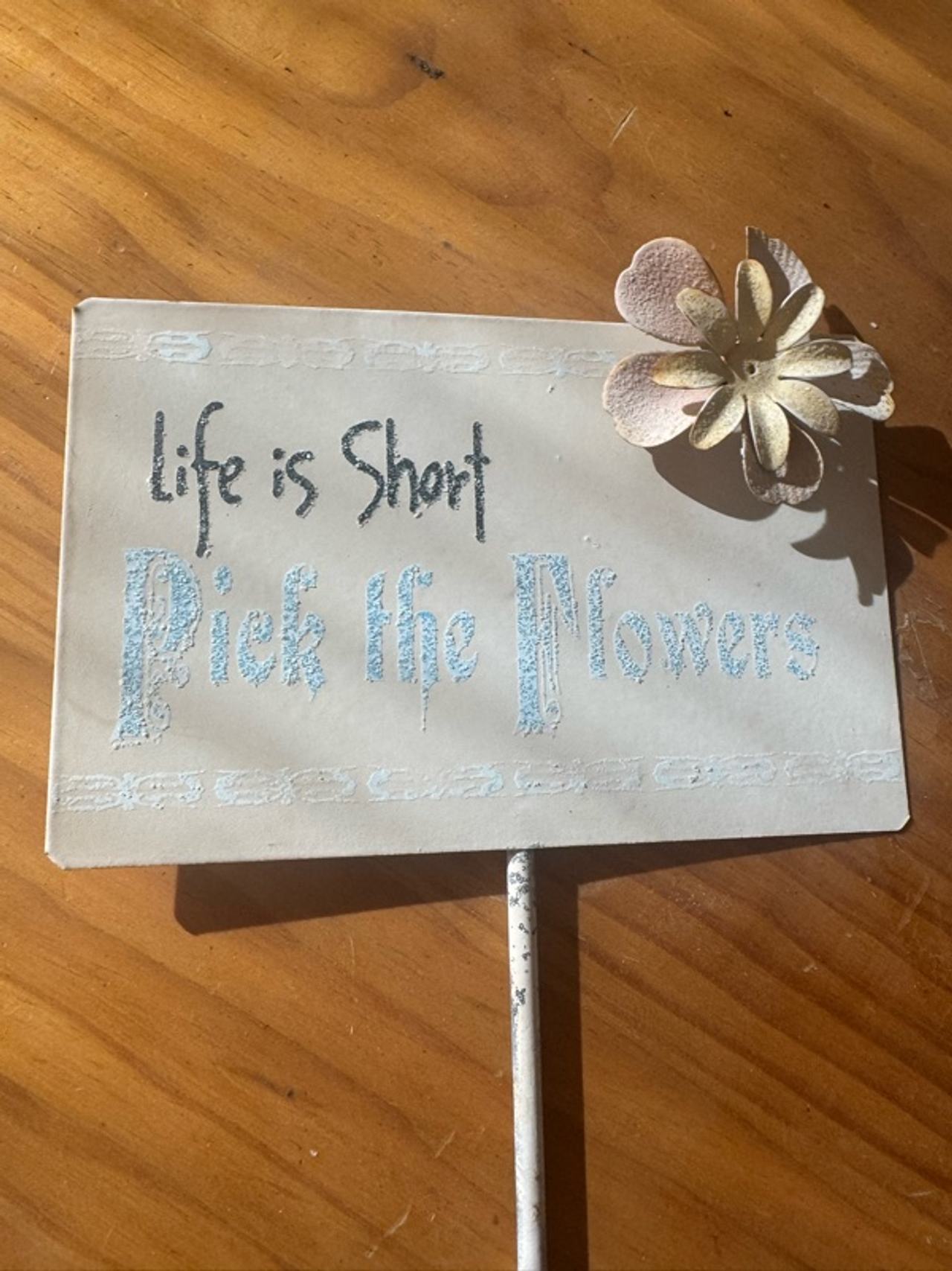Wooden Sign 'Where Flowers Bloom So Does Hope'