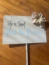 Wooden Sign 'Where Flowers Bloom So Does Hope' - Image 1