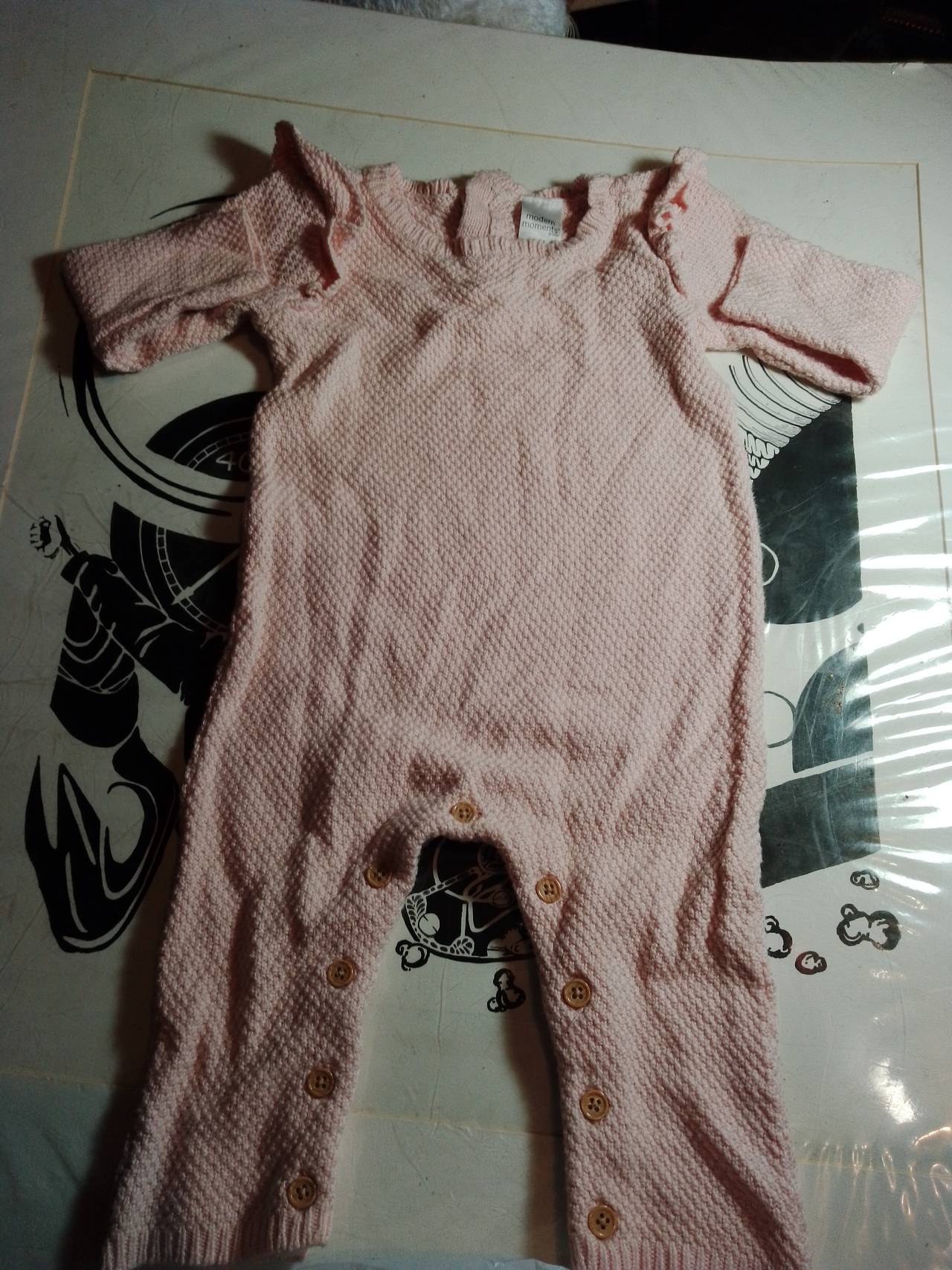 Modern Moments by Gerber Baby Girl Knit Ruffle Romper 6-9M