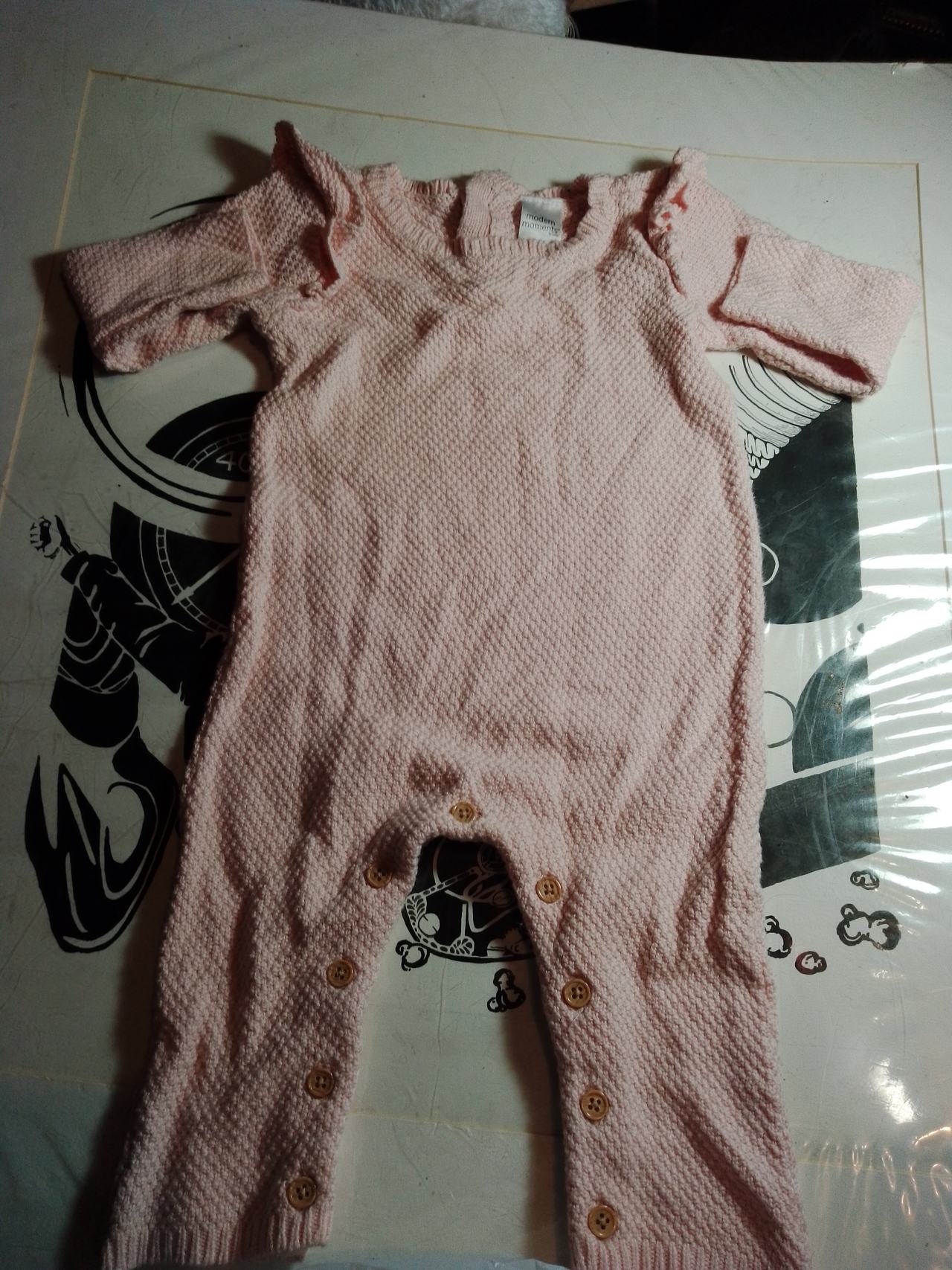 Modern Moments by Gerber Baby Girl Knit Ruffle Romper 6-9M