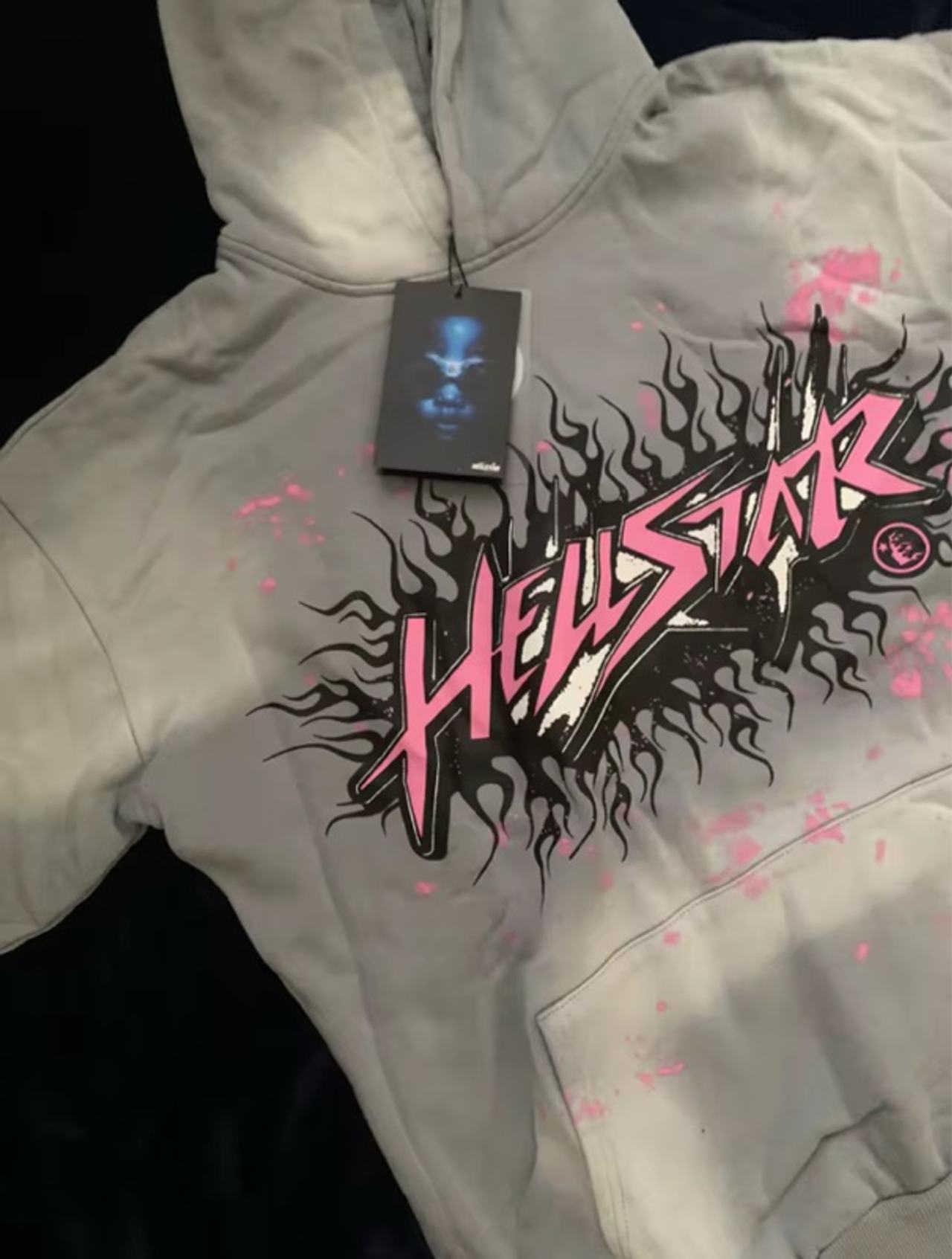 Hellstar Future Flames Hoodie Grey