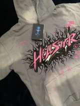 Hellstar Future Flames Hoodie Grey - Image 1