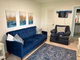 FULL ROOM DECOR-  Includes Navy Blue Velvet Tufted Sofa bed , rug , art , chair - Image 6
