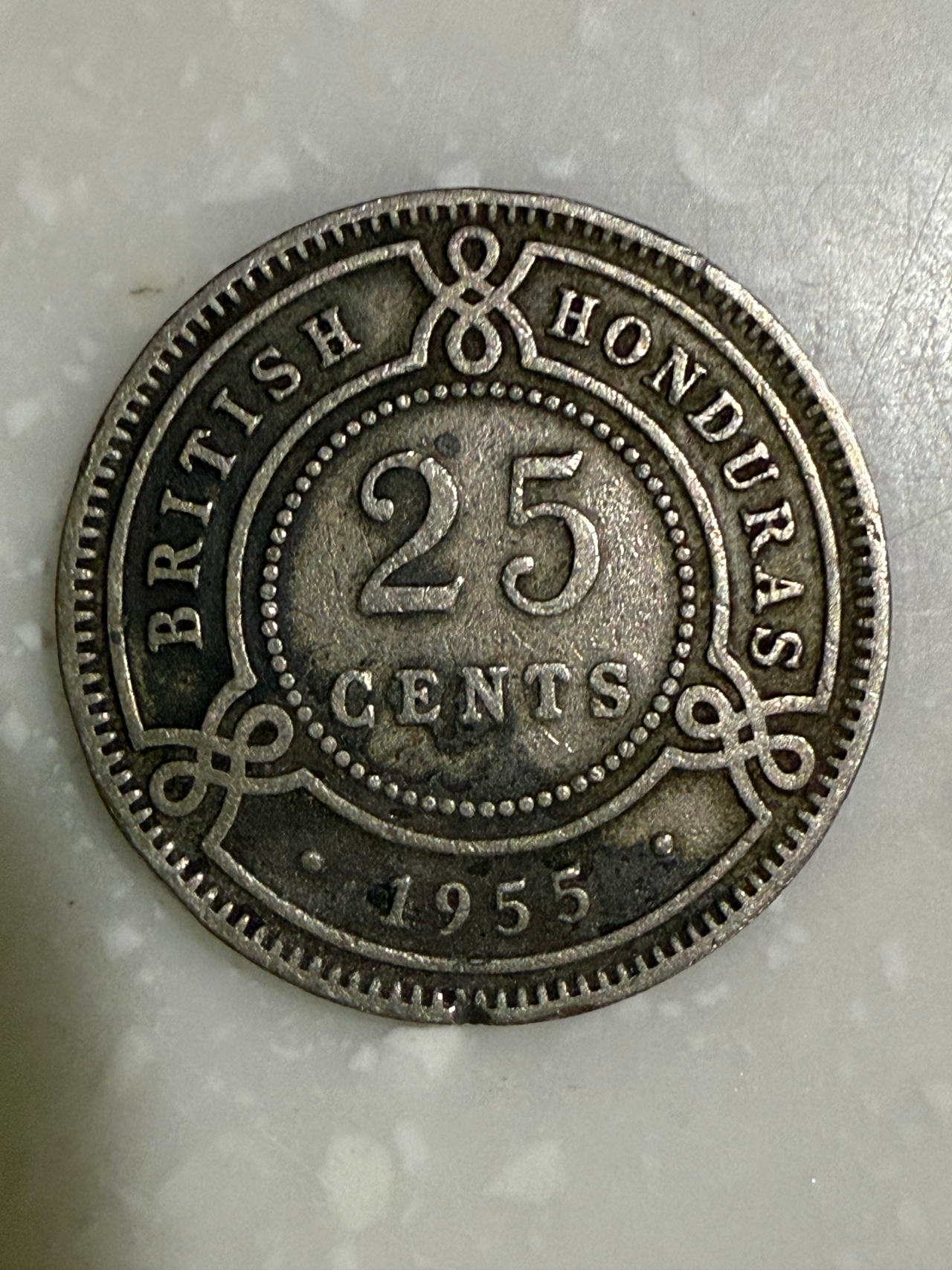 1955 British Honduras 25 Cents Coin E20