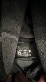 Carhartt Men's Loose Fit Midweight Sleeve Logo Hoodie Medium Carbon Heather - Image 2