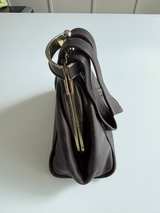 Vintage Brown Leather Kiss Lock Frame Bag - Image 4