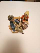 Vintage Porcelain Elderly Couple on Bench Figurine - Image 1