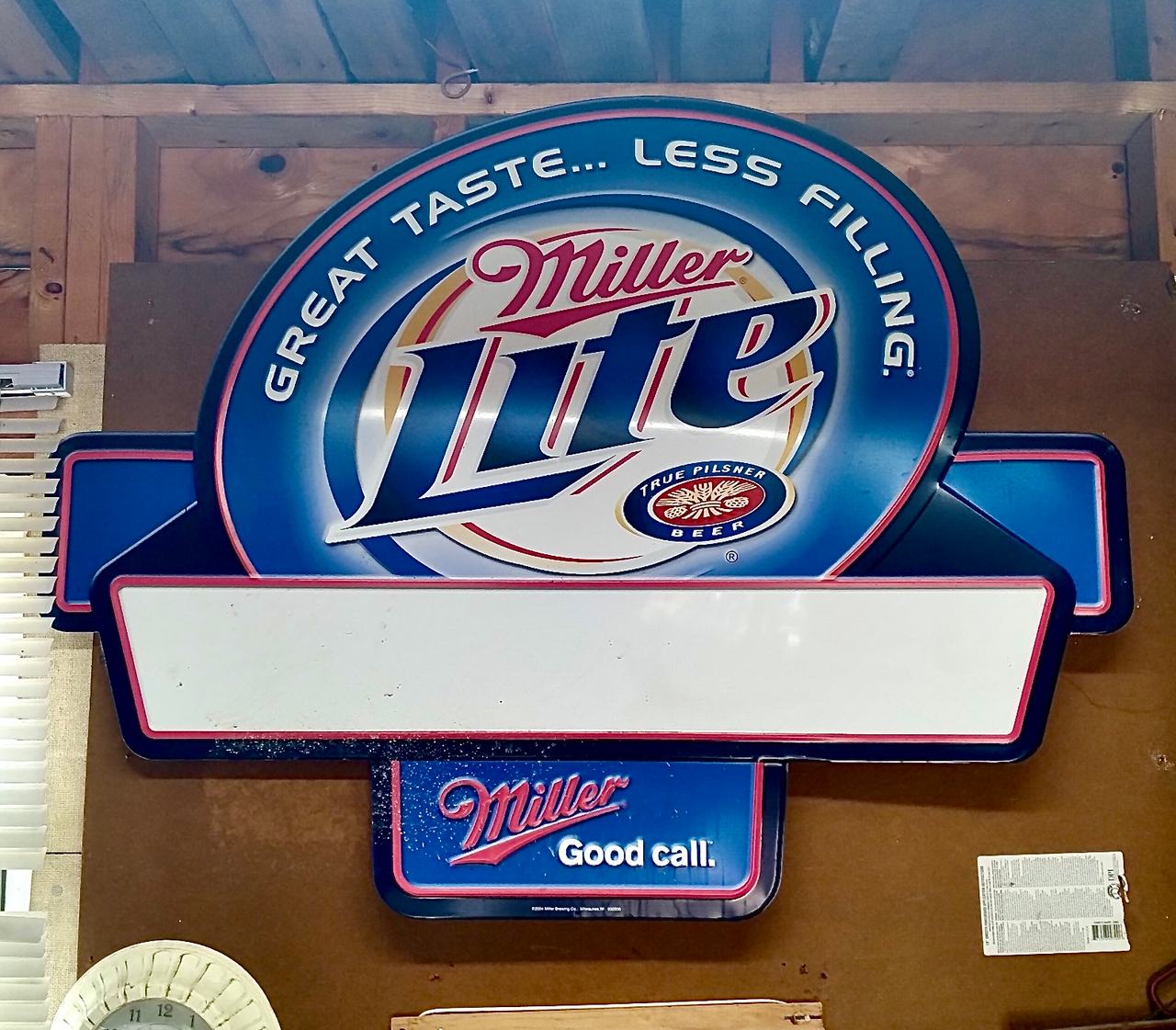 Miller Lite Beer Bar Sign 