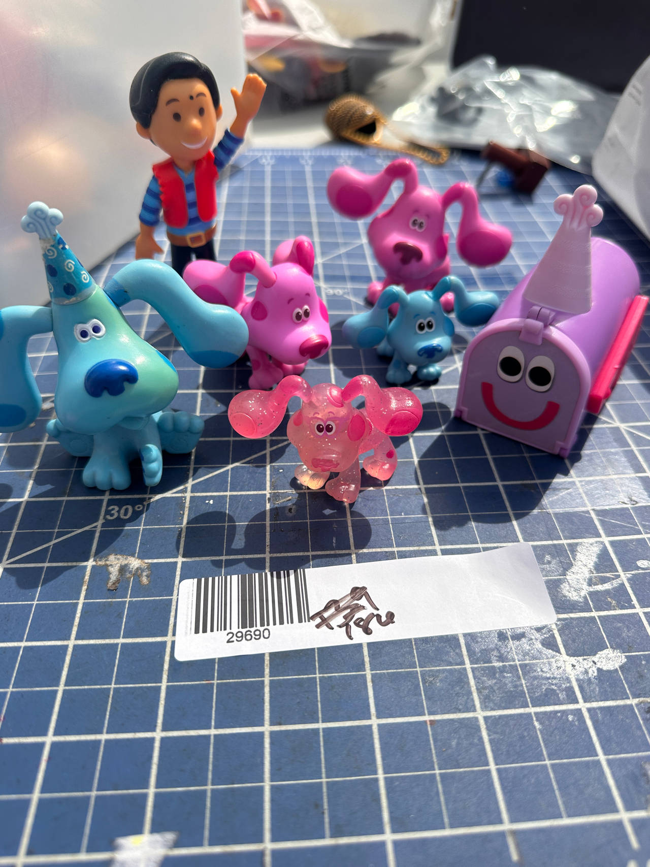 Blue's Clues vtg figure bundle Magenta 186-90