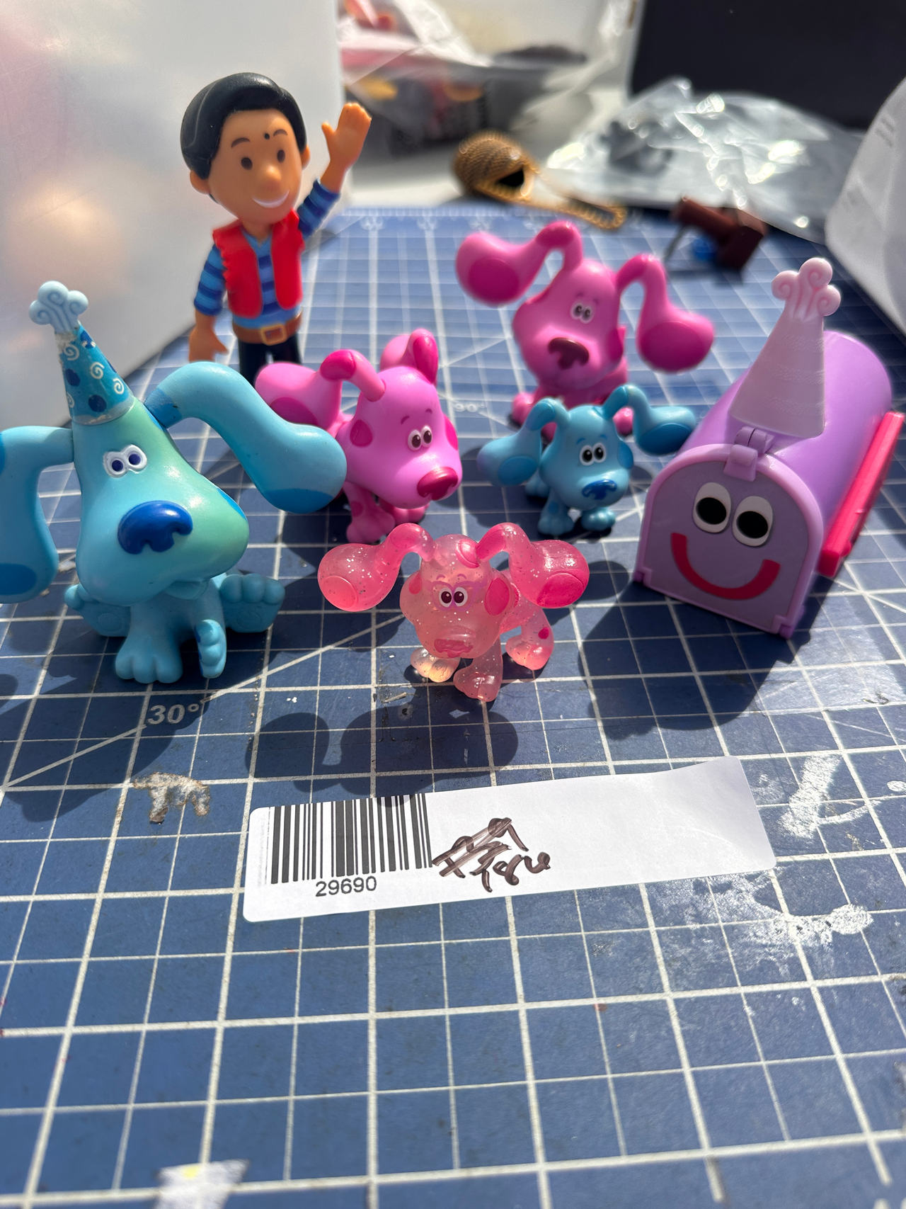 Blue's Clues vtg figure bundle Magenta 186-90