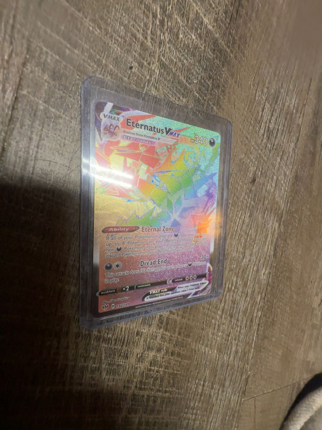 Pokemon Eternatus VMAX Secret Rare Rainbow #192 Darkness Ablaze