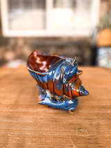 Vintage Nautical Drip Glaze Shell Dolphin Planter - Image 5