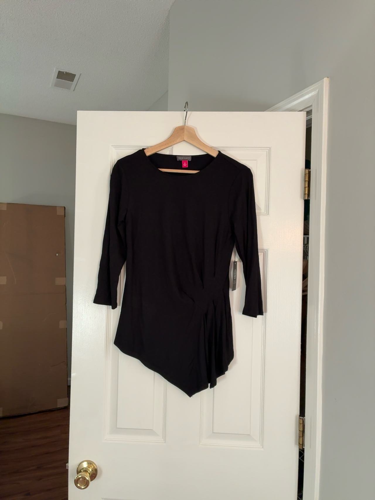 Vince Camuto Women's Asymmetrical Pullover Blouse Black