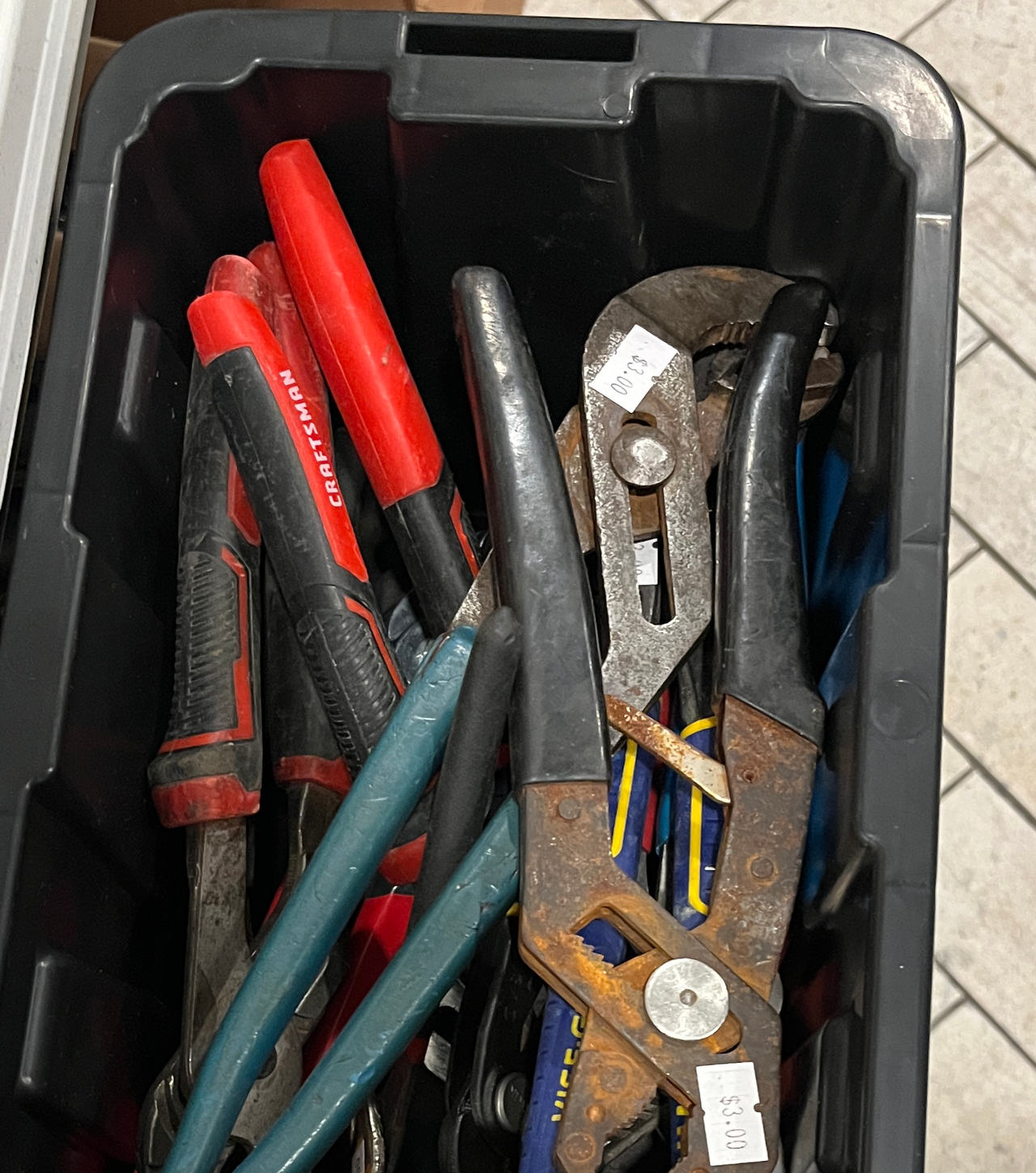 Assorted Pliers and Hand Tools