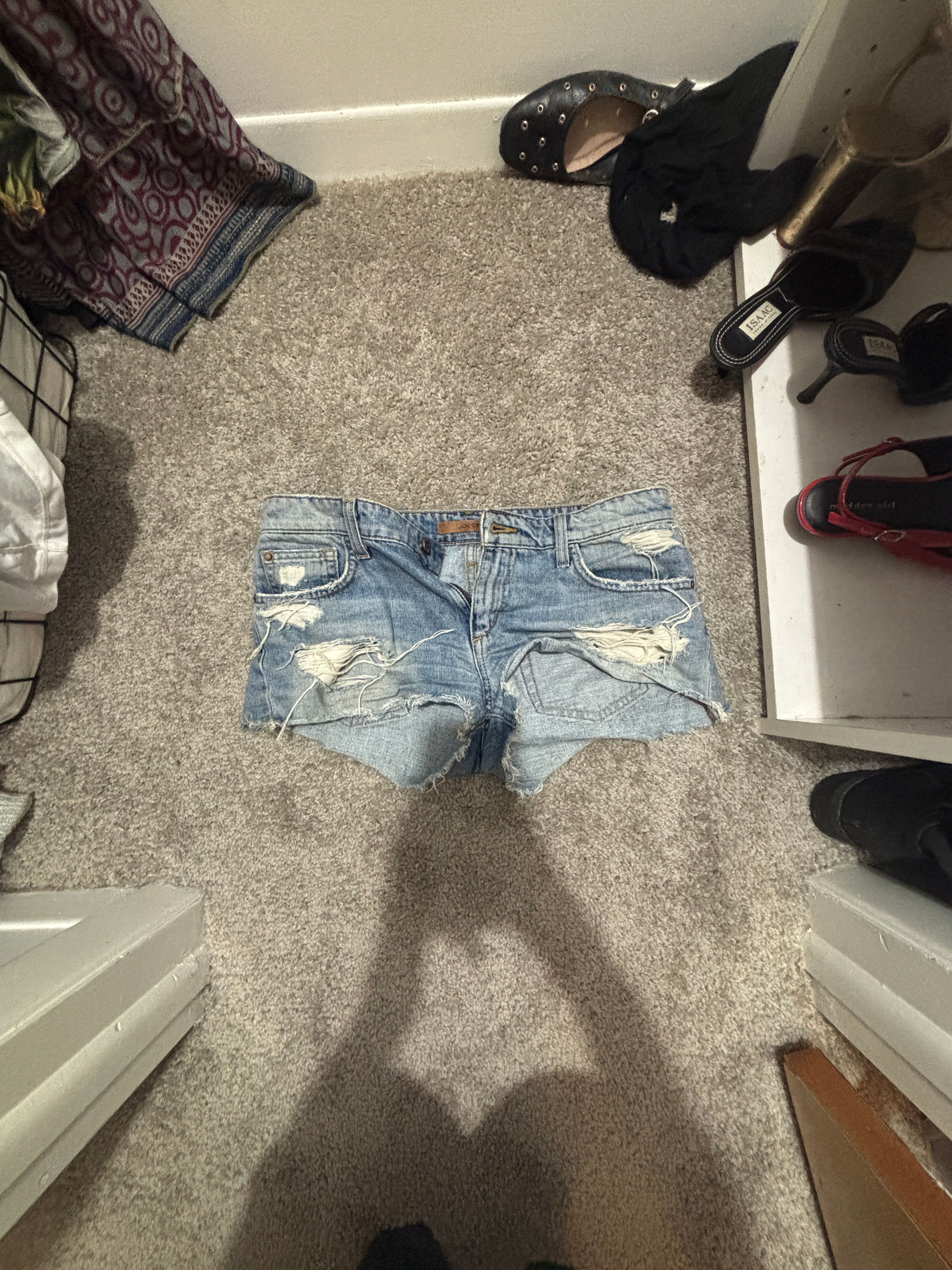 Distressed Denim Shorts