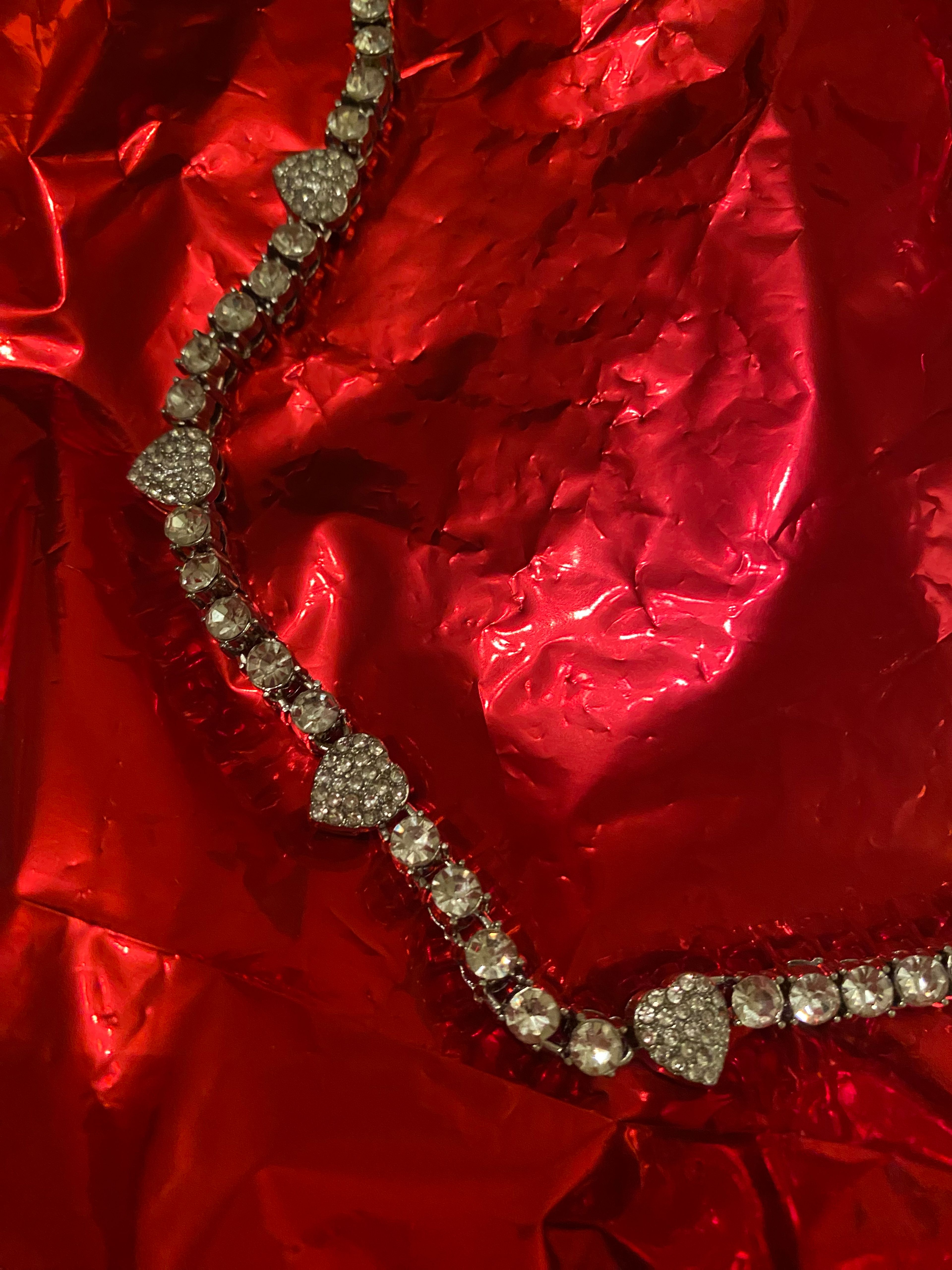 Silver Crystal Halo Heart Necklace - Image 2