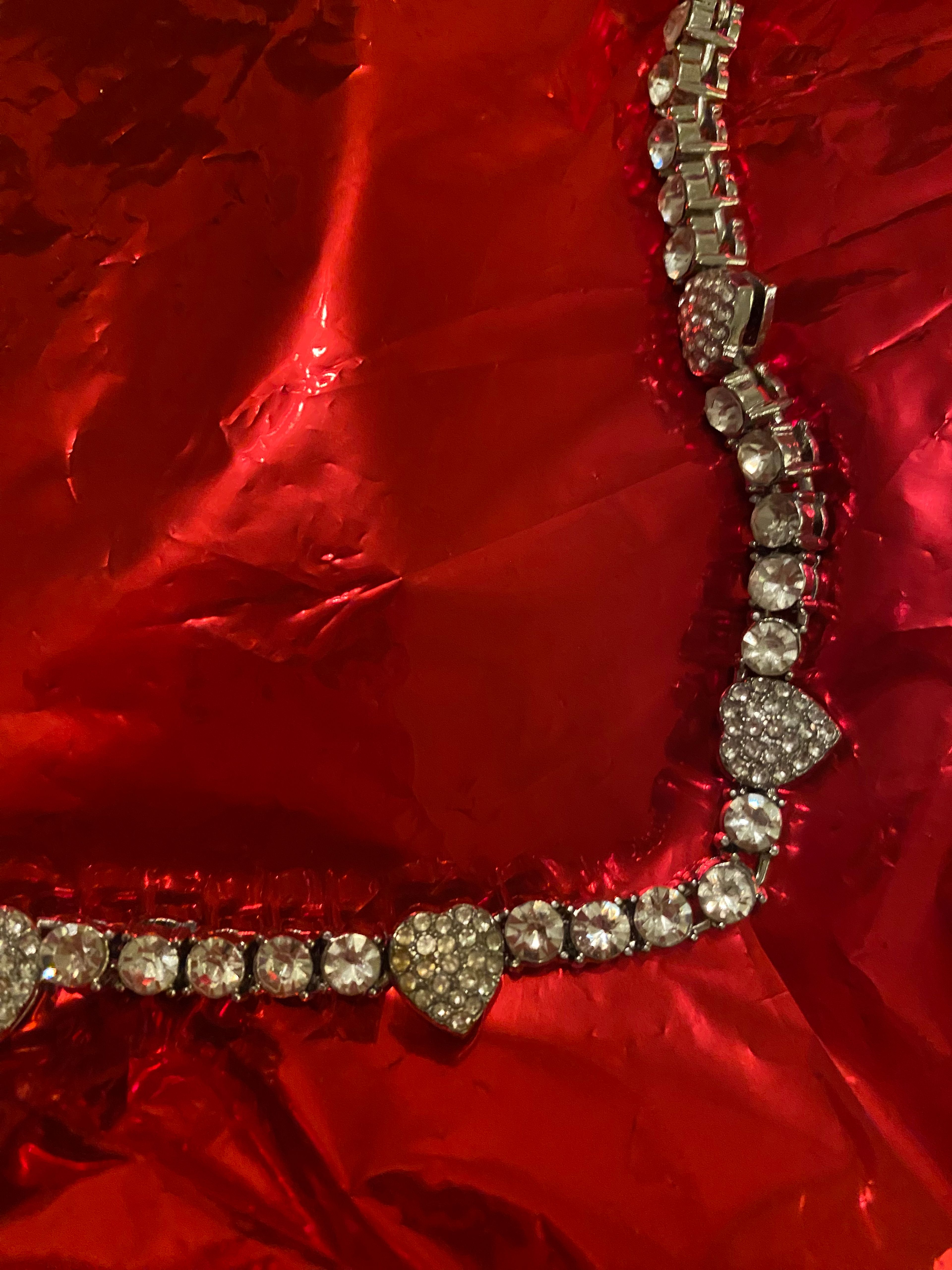 Silver Crystal Halo Heart Necklace - Image 4