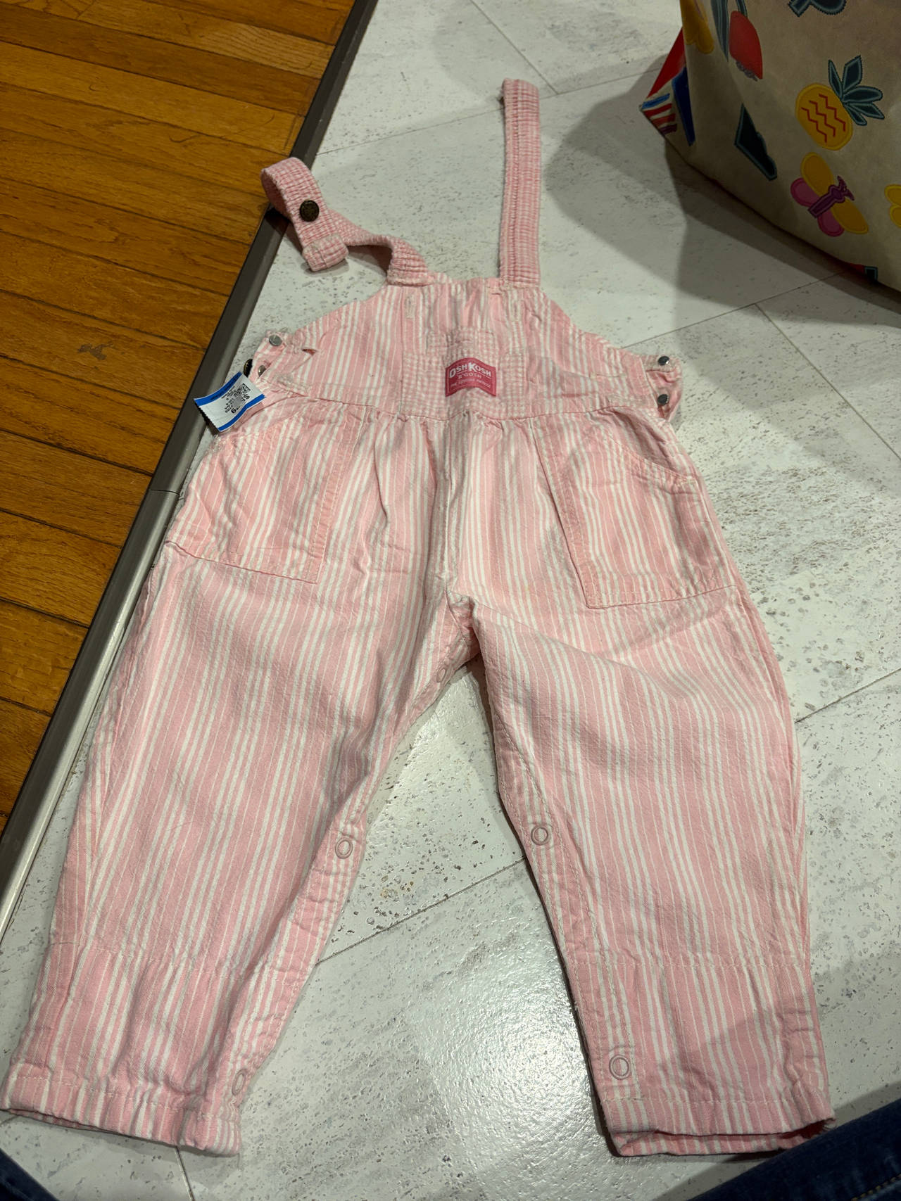 OshKosh B'gosh Pink Hickory Stripe Overalls