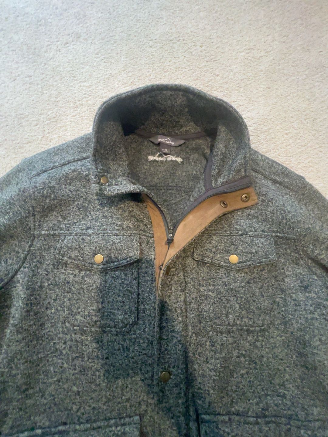 Eddie Bauer Black Gray Heathered Knit Jacket
