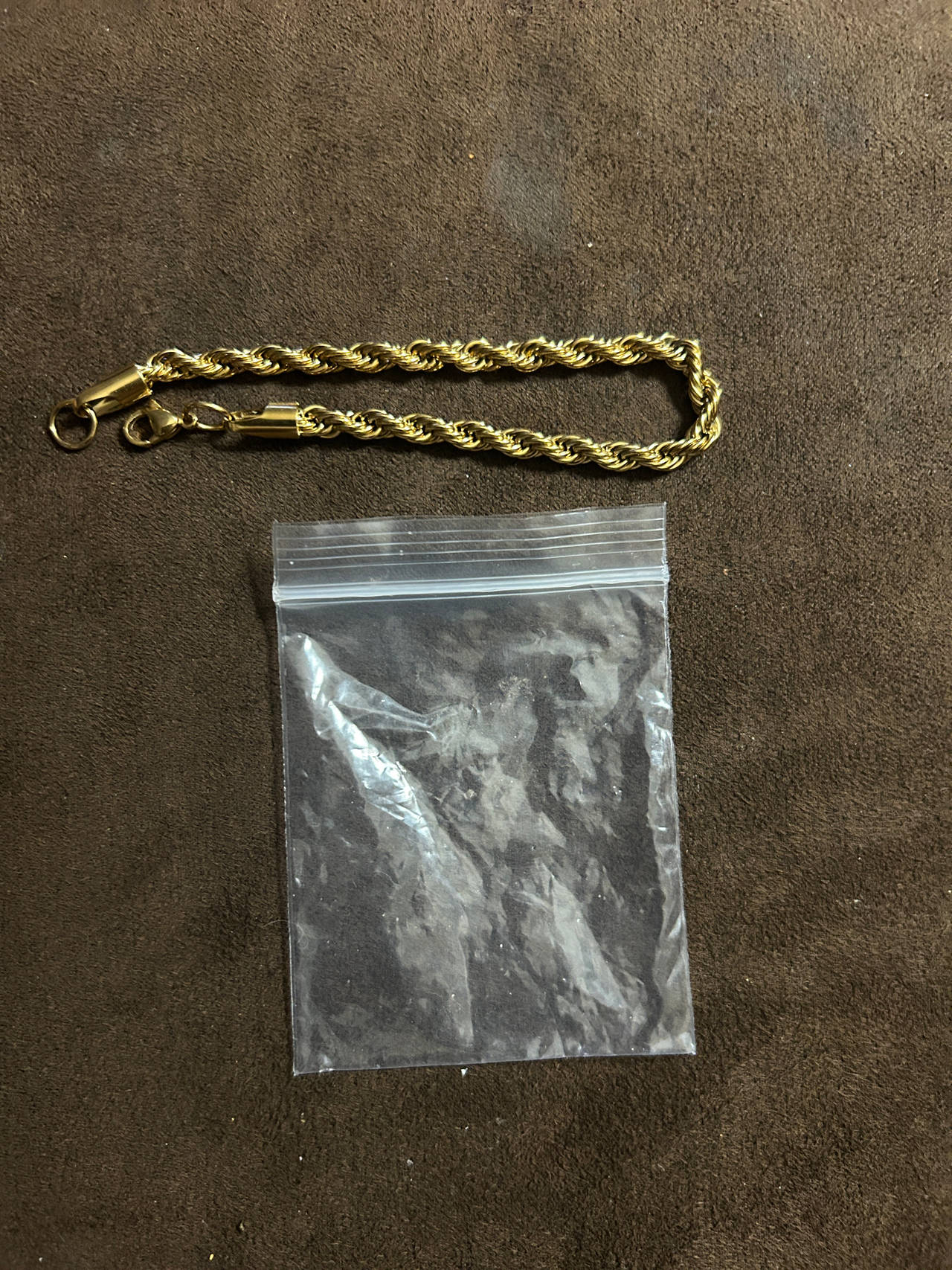 Gold Tone Rope Chain Bracelet