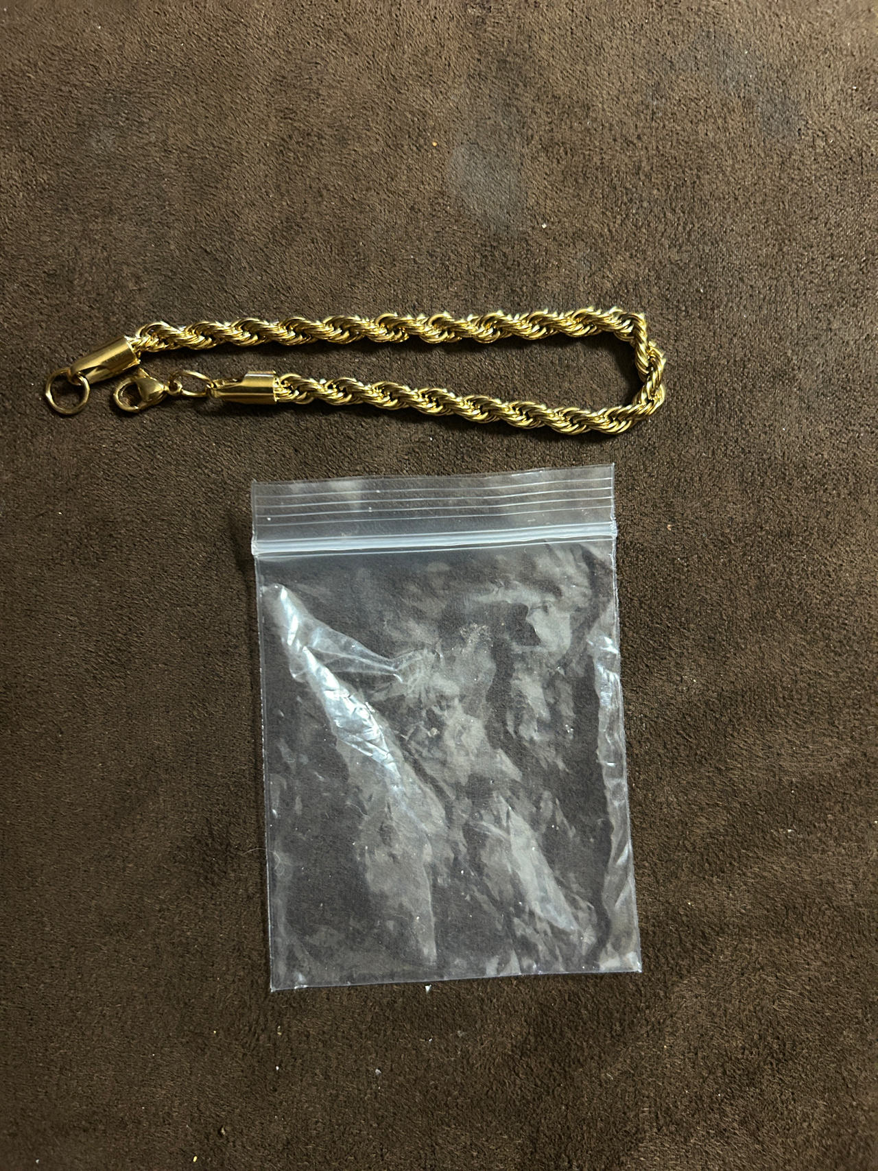 Gold Tone Rope Chain Bracelet