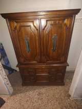 Vintage Mediterranean Style Wood Armoire - Image 2