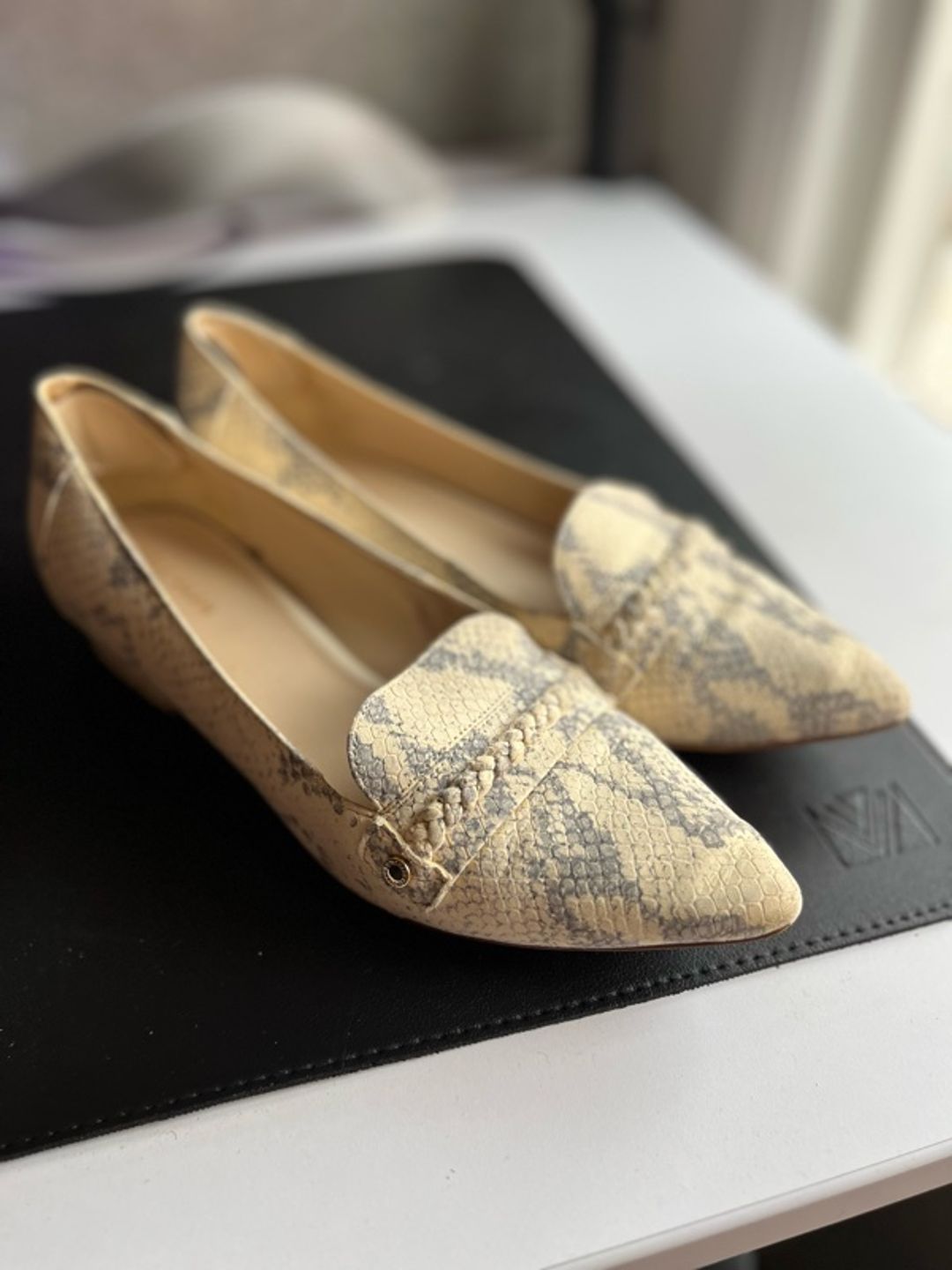 Cole Haan Mabel Skimmer Loafers Chalk Python