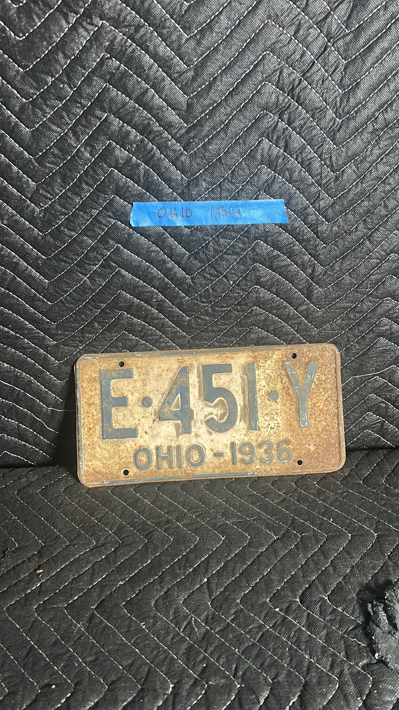 1936 Ohio License Plate