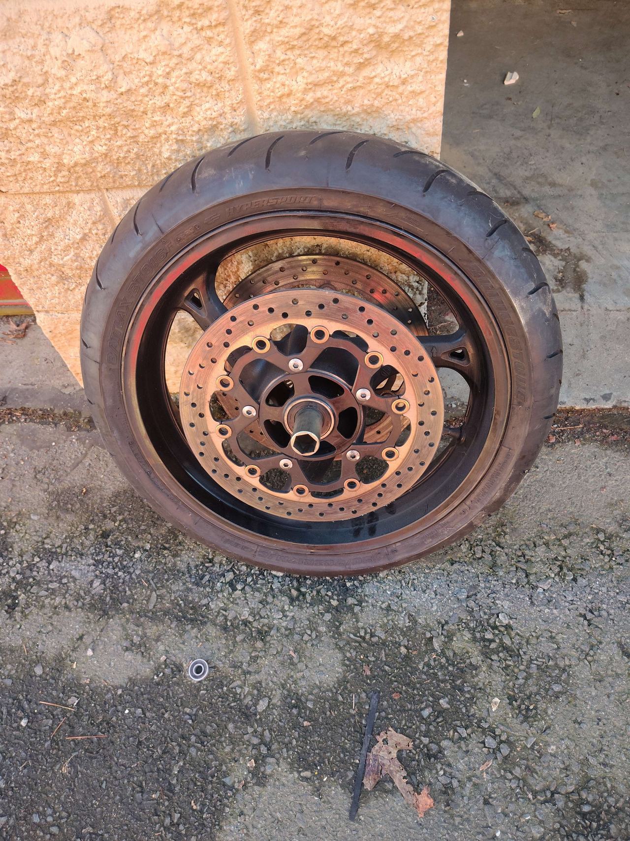 Bridgestone Battlax Hypersport S21 Tire on Motorcycle Wheel