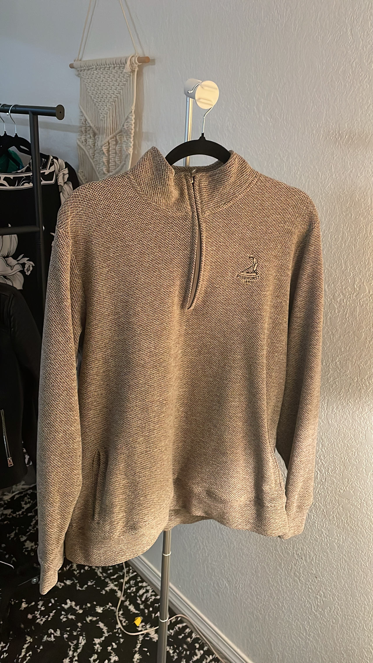 Peter Millar Crown Comfort Interlock Quarter-Zip Pullover Pinehurst Logo Large