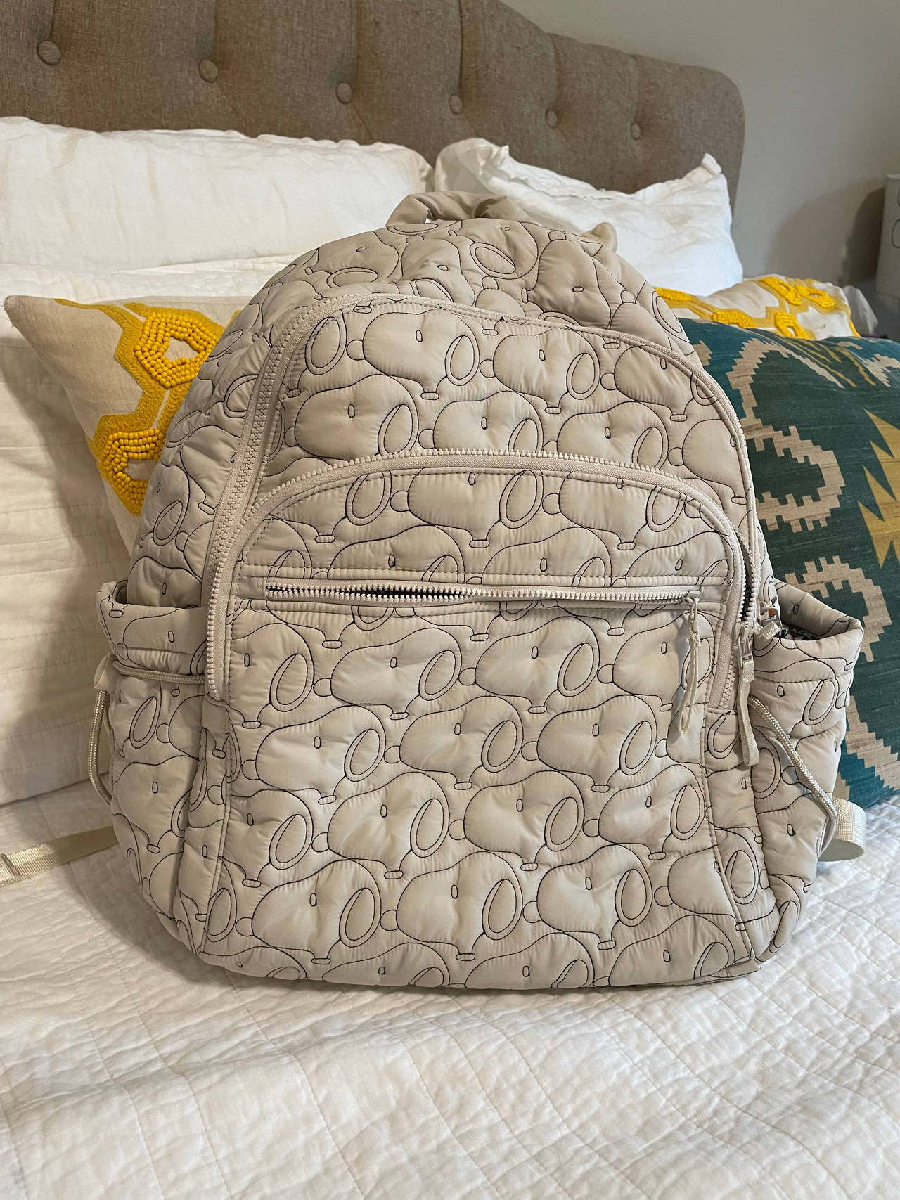 RARE! Vera Bradley x Peanuts Snoopy Quilted Campus Backpack - Ivory