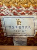 Express Tricot Vintage Hand Knit Cardigan Multi Earth Tones - Image 2