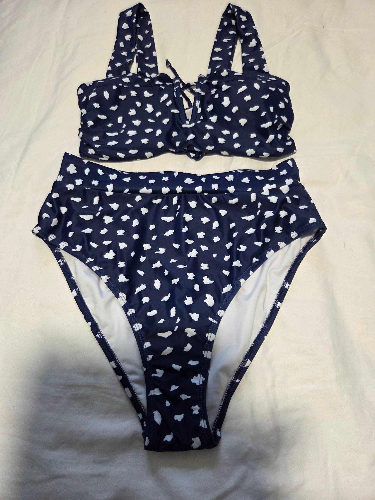 High Waisted Dalmatian Print Bikini Set