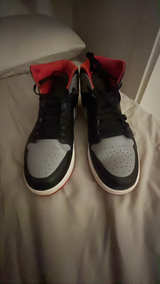 Nike Air Jordan 1 Mid Black Cement Grey/Fire Red - Image 2