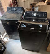 Samsung Black Stainless Top Load Washer and Dryer Set - Image 1