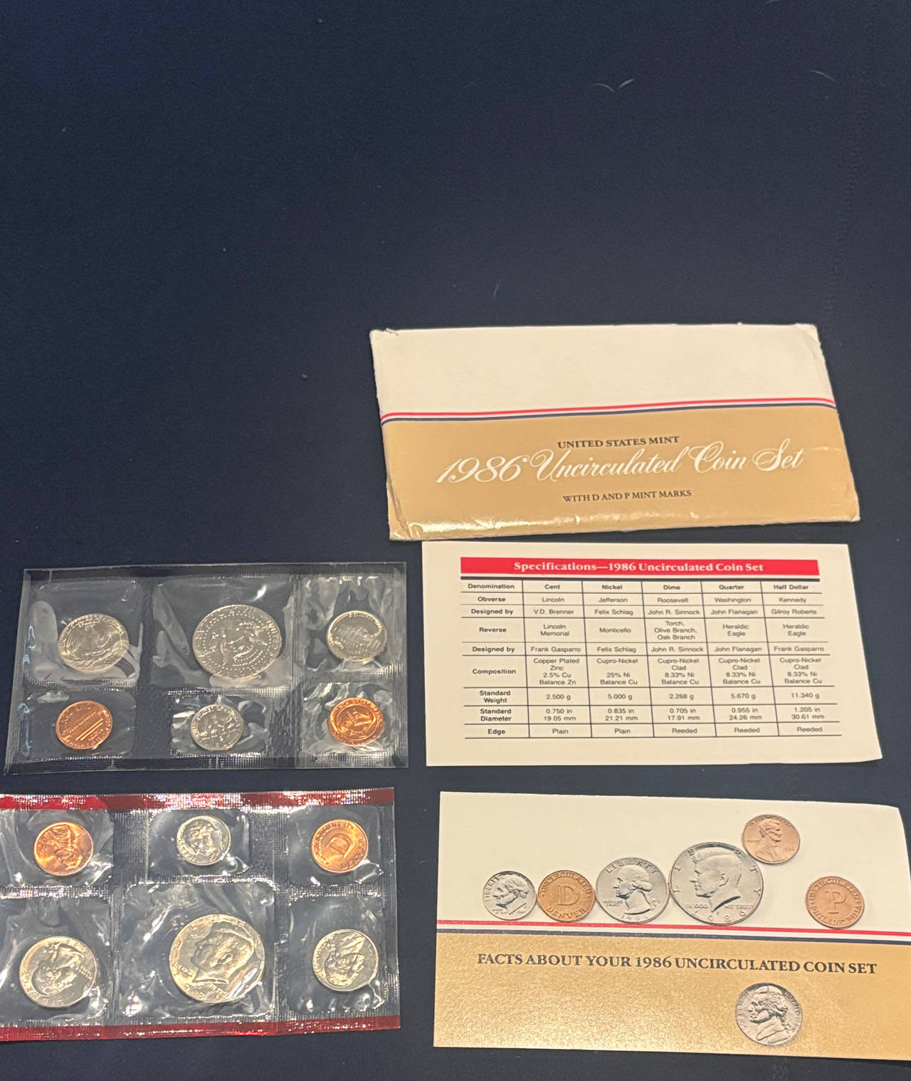 1986 United States Mint Uncirculated Coin Set