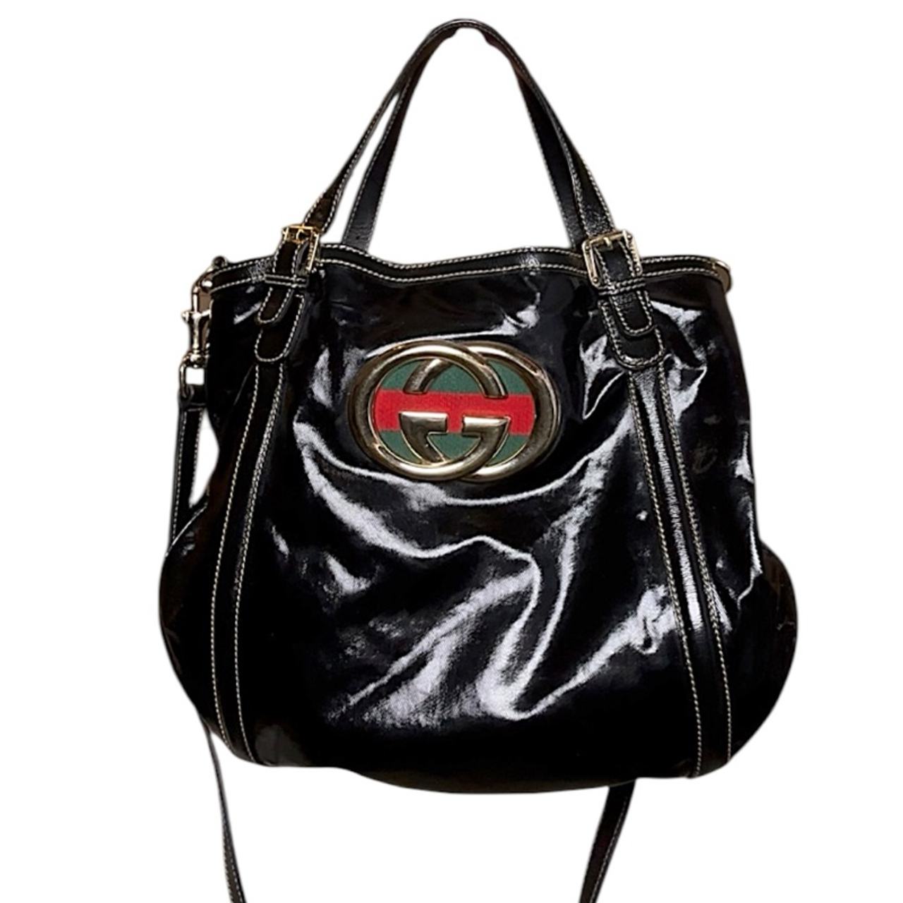 Gucci Britt Web Tote Black