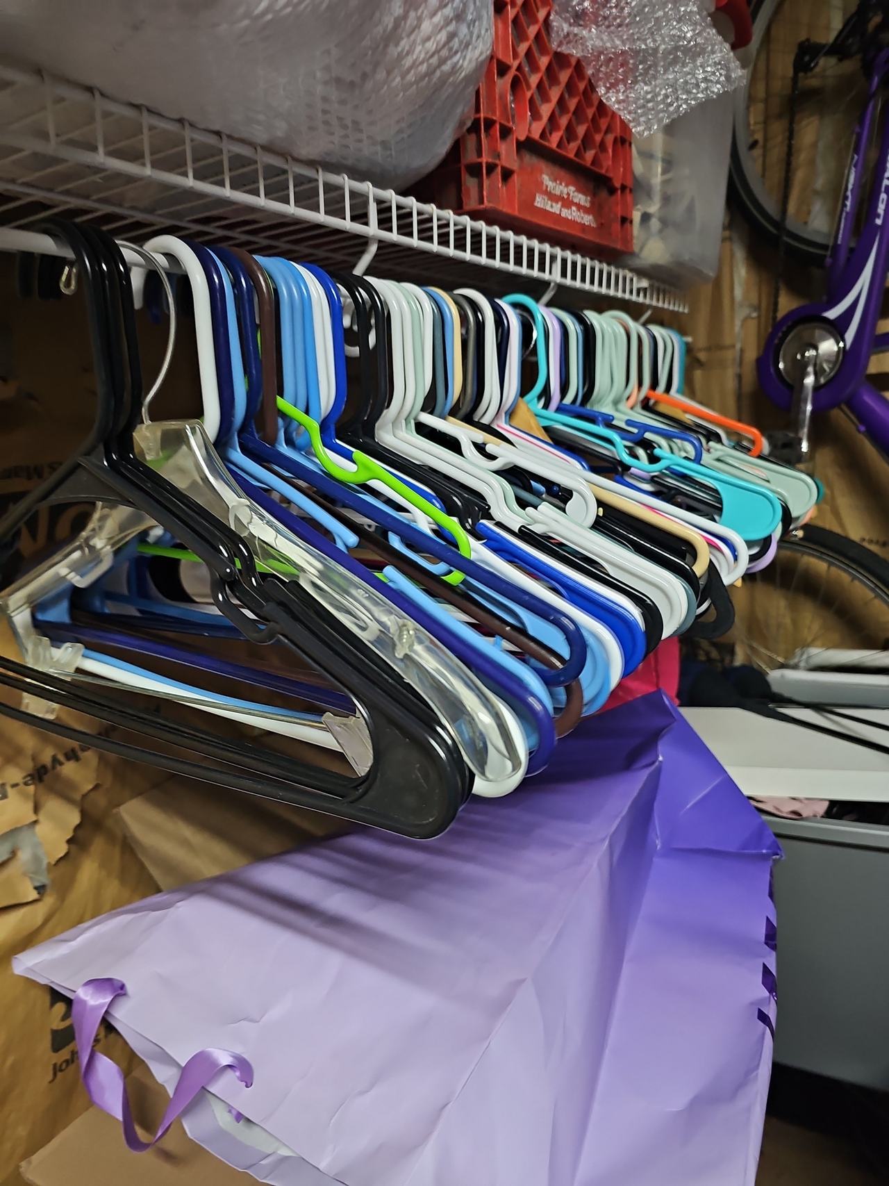 100 + Assorted Plastic Clothes Hangers