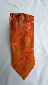 Medici Silk Handmade Tie Orange Paisley Swirl - Image 2