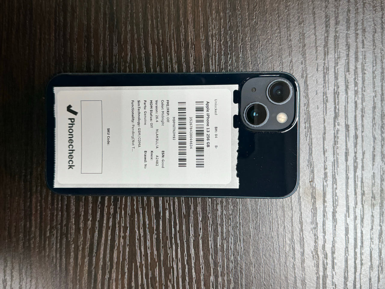 Apple iPhone 13 256GB Midnight Unlocked 84% Battery