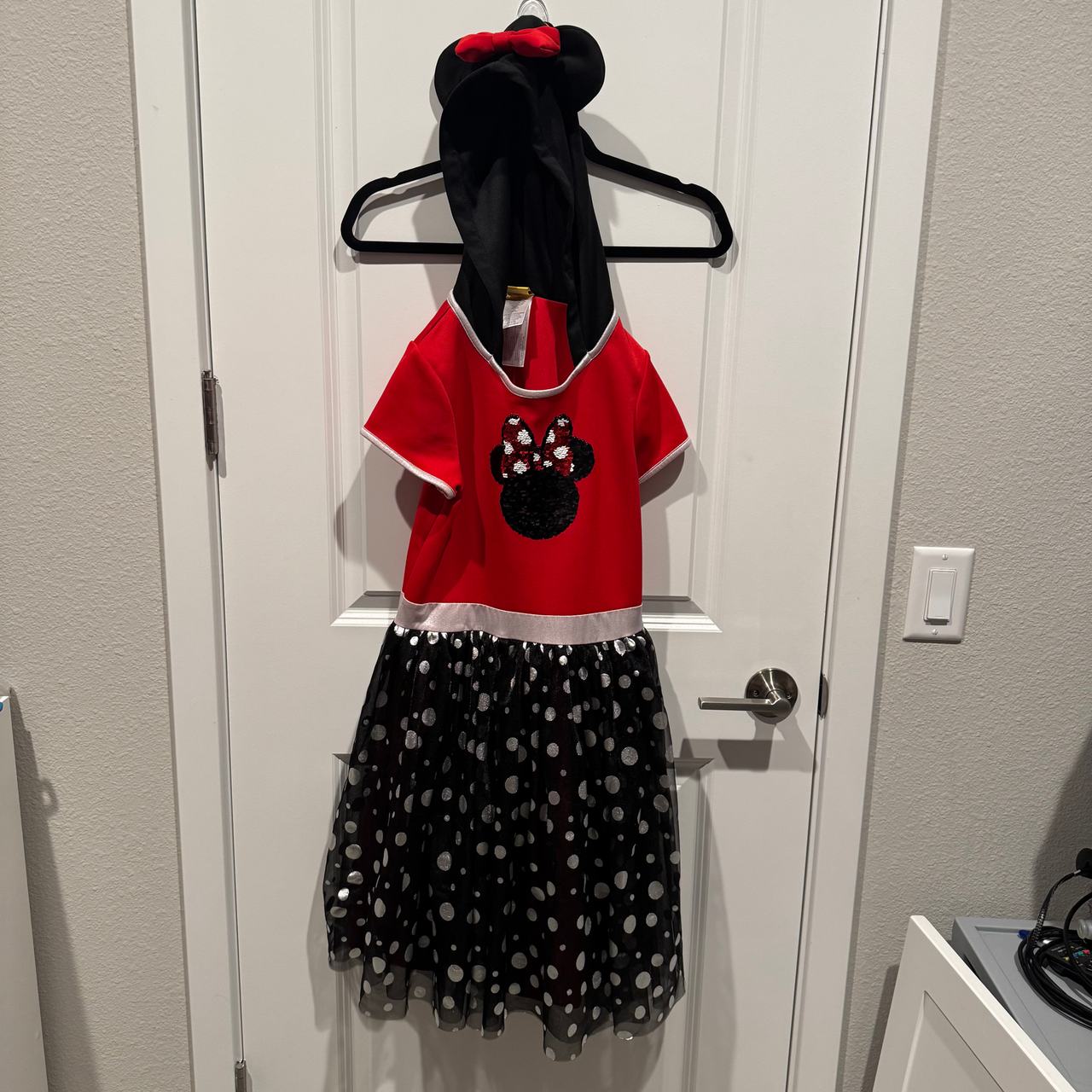 Disney Minnie Mouse Costume  hooded ears Dress girls size XG (14-16)