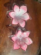 Vintage Pink and White Murano Style Art Glass Flower Bowls - Pair - Image 6