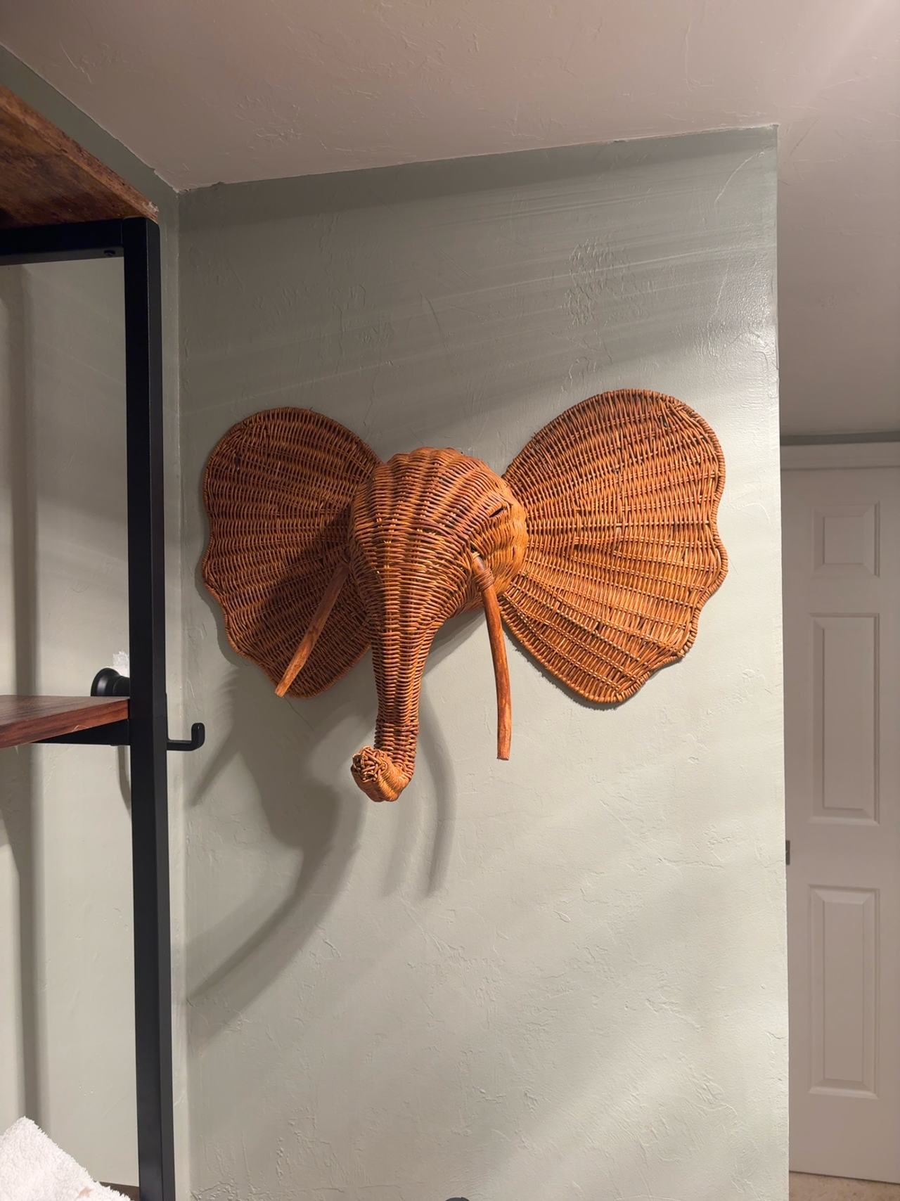 Serena & Lily Wicker Elephant Wall Decor Natural Woven