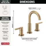 Delta Trinsic Two Handle Widespread Bathroom Faucet in Champagne Bronze - Image 2