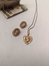 Vintage Style Cameo Necklace and Earring Set - Image 1