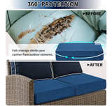 6-Pack PureFit Waterproof Outdoor Cushion Covers, 24x22 inch, Navy - Image 5