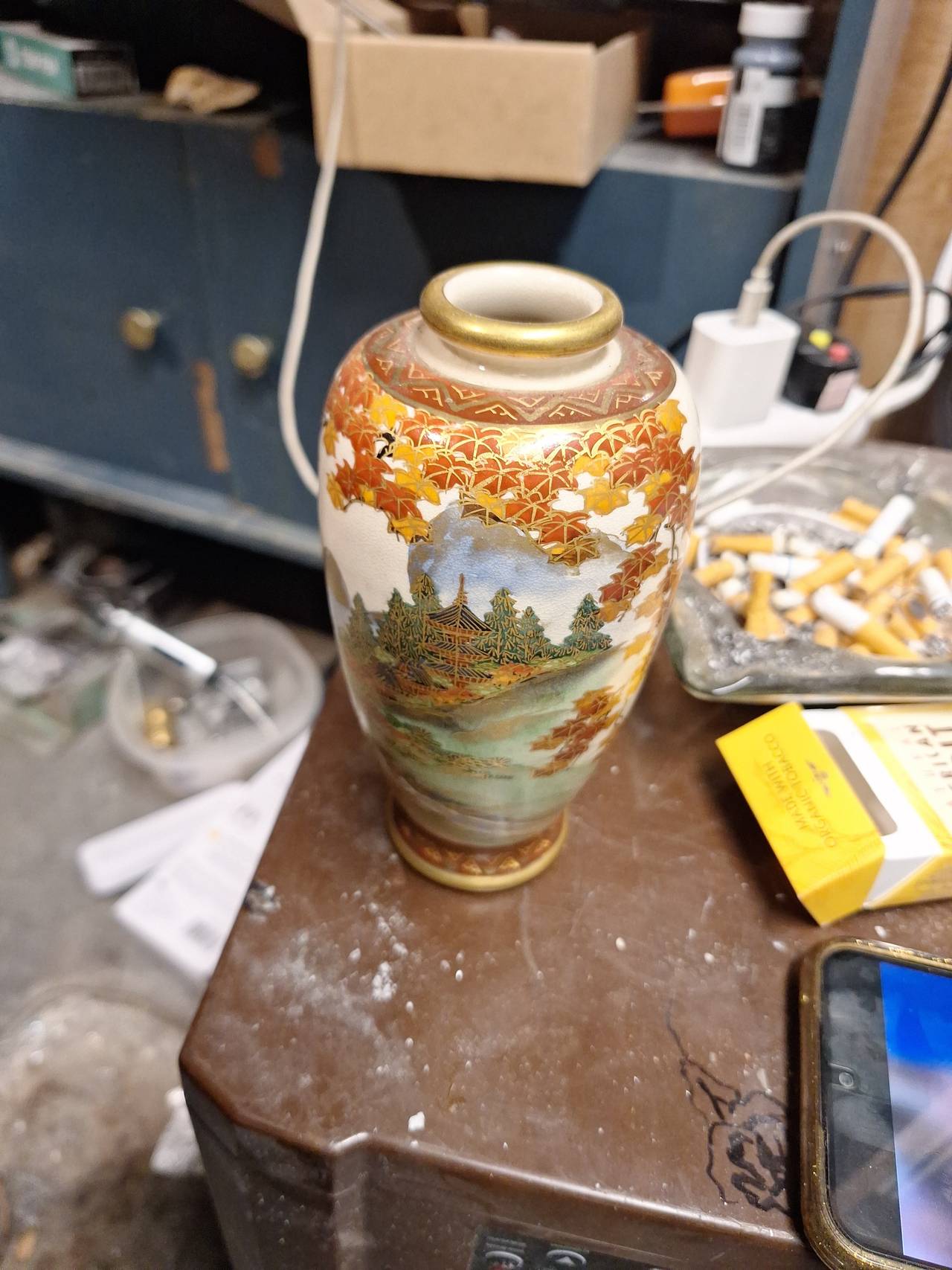 Japanese Satsuma Moriage Vase