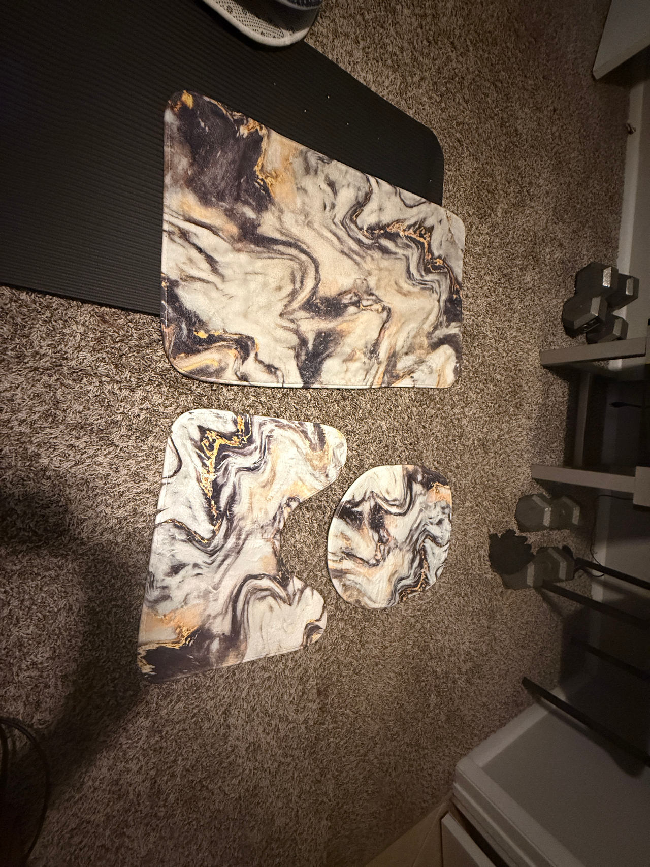 Marble Pattern Bathroom Rug Set