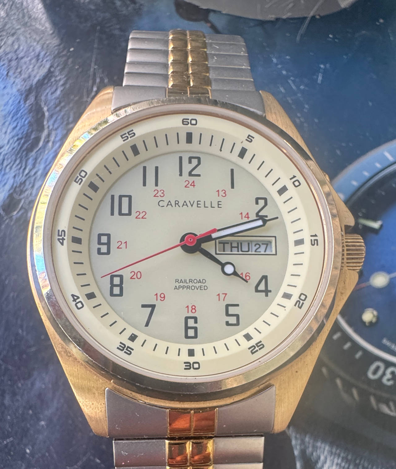 Caravelle Railroad Approved Two-Tone Watch