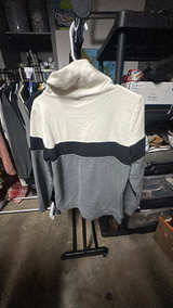 Talbots Gray & Black Fleece-Lined Cowl Neck Sweater Size Small  - Image 3